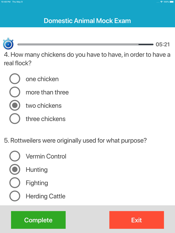 Domestic Animals Quiz iPad screenshot