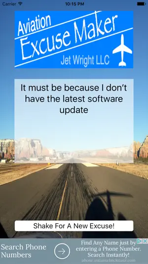 Aviation Excuse maker screenshot 2