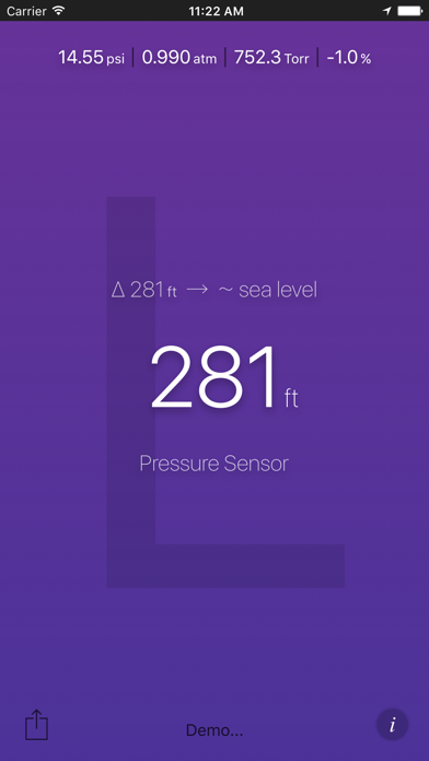 Air Pressure App Screenshot