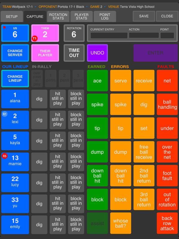 SoloStats 123 Volleyball Stats iPad screenshot 4 - Sports app