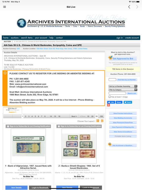 Screenshot #4 pour Archives International Auction