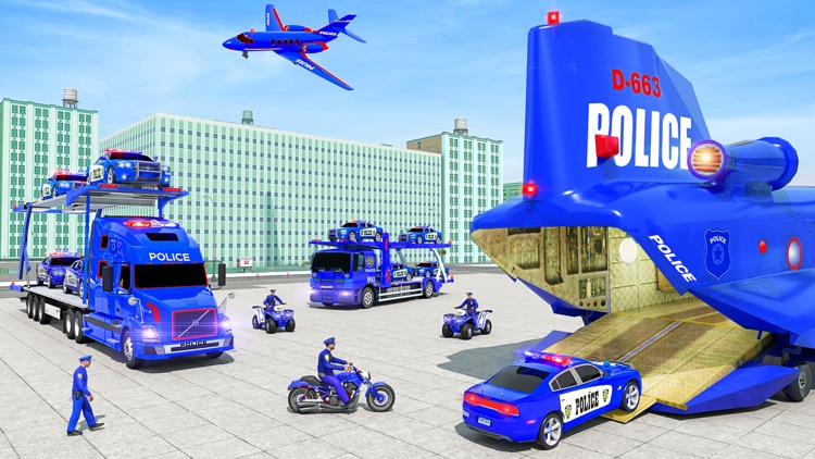 Police Cop Car Transport Truck screenshot-4