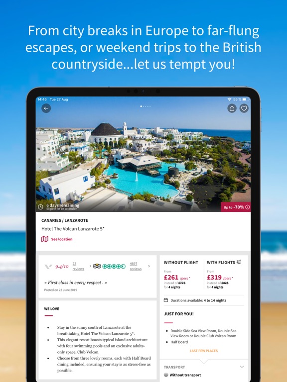 Voyage Prive: Holidays/Hotels iPad screenshot 4 - Travel app