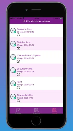 Capture d'écran de TextLater sur iPhone 5