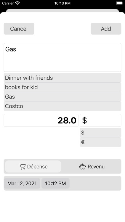 Expense,multi currency/account