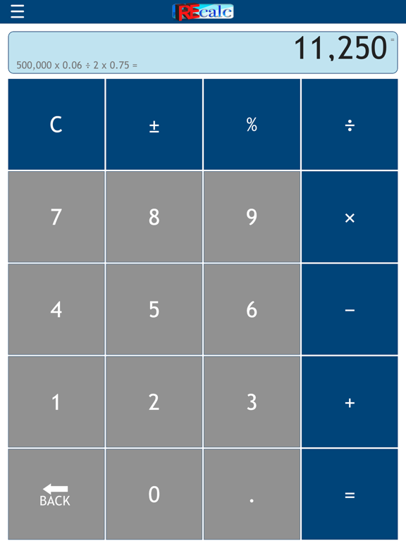 RE CALC Real Estate Calculator iPad screenshot