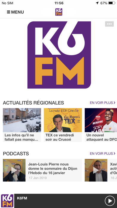 Screenshot #1 pour K6FM - VOTRE RADIO LOCALE