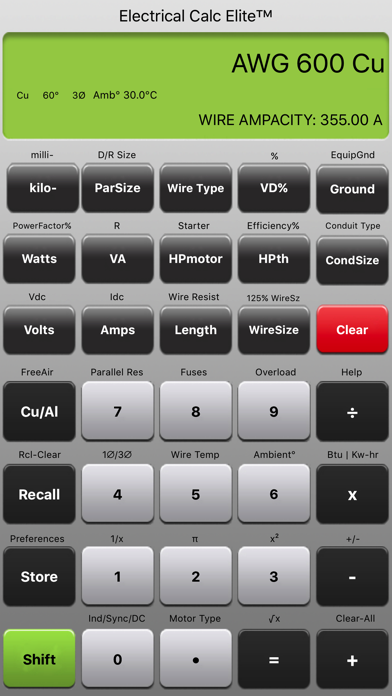 Electrical Calc Elite Screenshot