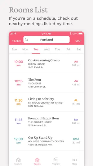 Pink Cloud: AA Meeting Finder screenshot 2