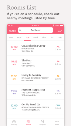 Pink Cloud:  AA Meeting Finder screenshot 2