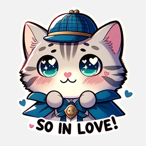 Luna Cat, Love Couple Stickers