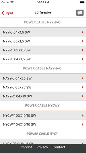 Cable Calculator screenshot 2