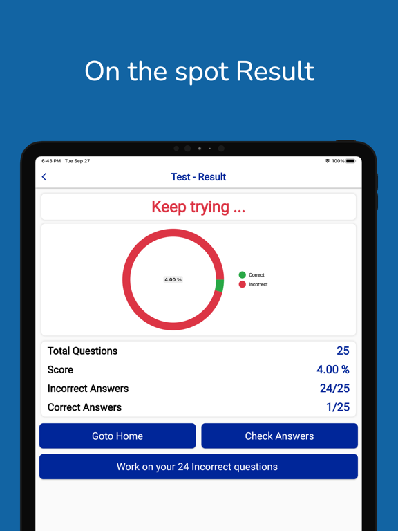 Massachusetts CDL Permit Test iPad screenshot 7 - Education app