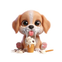 Ice Cream Puppy Stickers