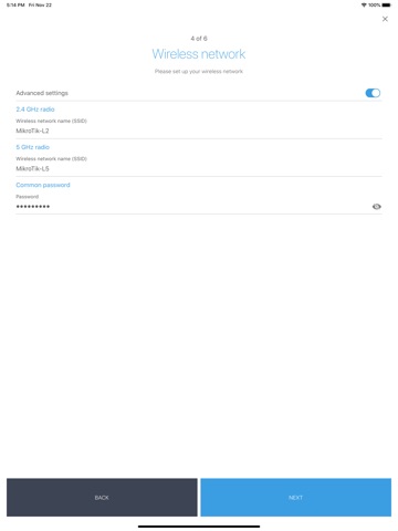 MikroTik iPad screenshot