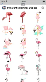 pink gentle flamingo stickers iphone screenshot 3