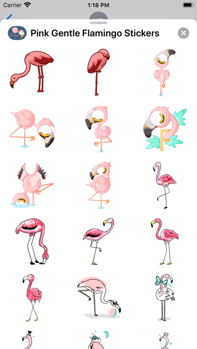 Pink Gentle Flamingo Stickers Screenshot