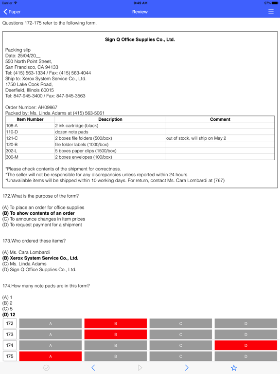 Screenshot #5 pour TOEIC Test Reading  2000Q