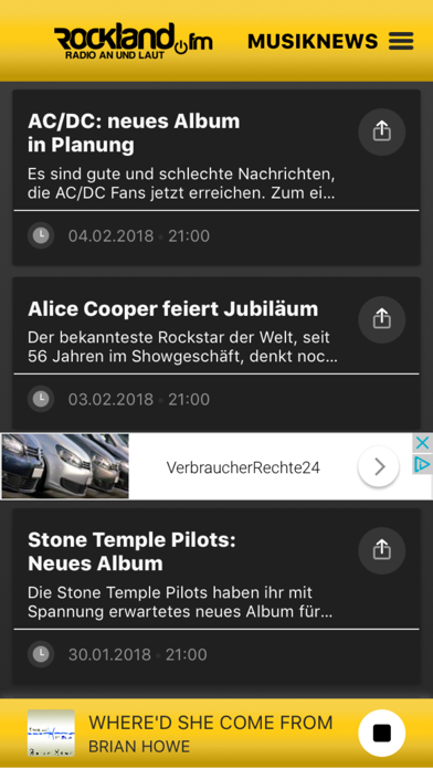 ROCKLAND 2.0 iPhone screenshot 4 - Music app
