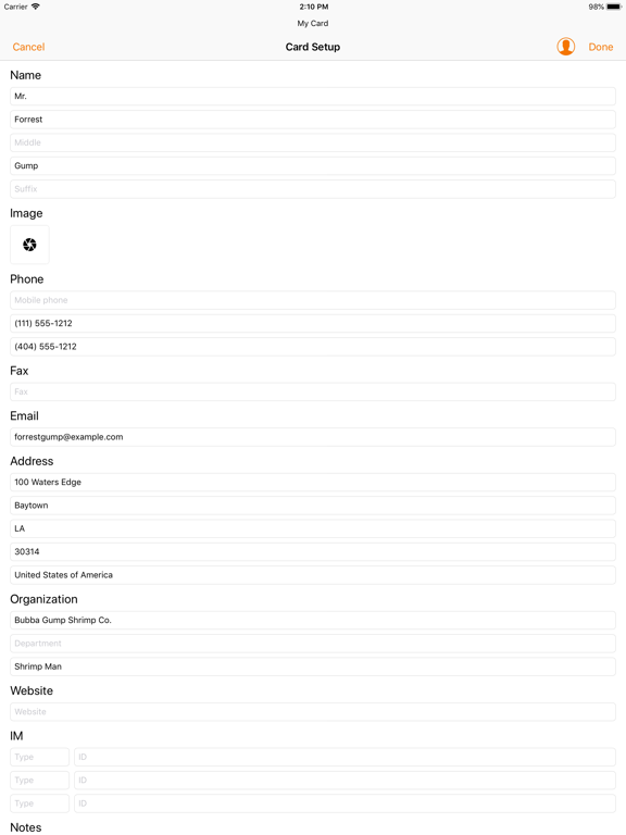 Screenshot #5 pour Biz-Card App
