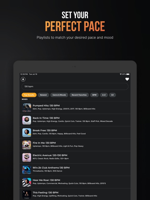 Fit Radio: Train Inspired iPad screenshot 7 - Music app