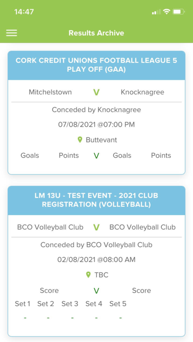 SportLoMo Game Management Screenshot