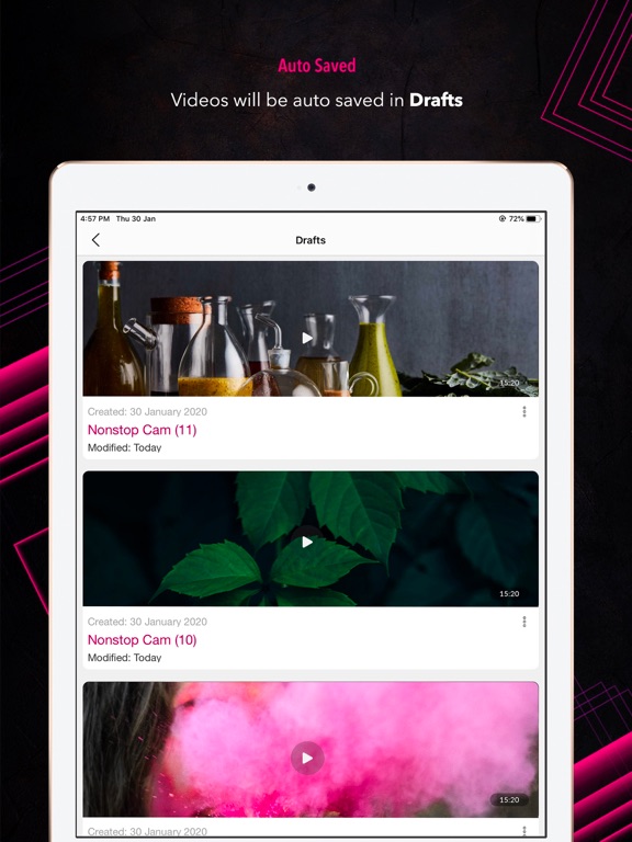 Nonstop Cam : Pause & Switch iPad screenshot 6 - Photo & Video app