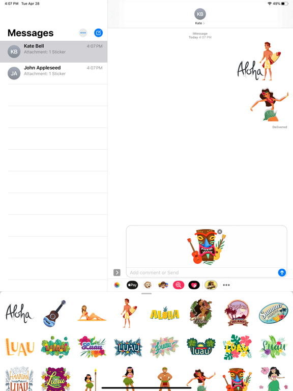 Screenshot #5 pour Hawaii Aloha Luau Stickers
