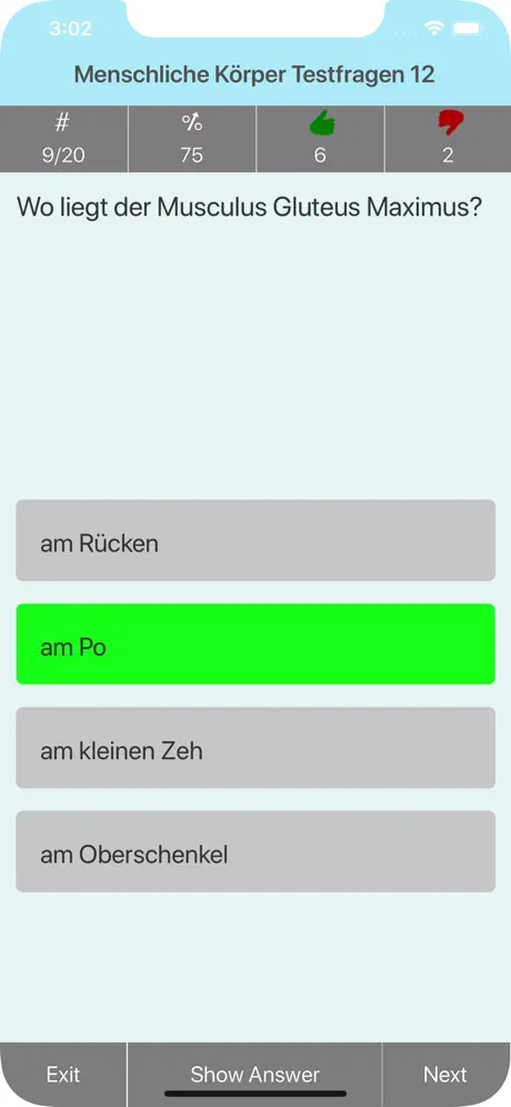 Menschliche Körper Testfragen