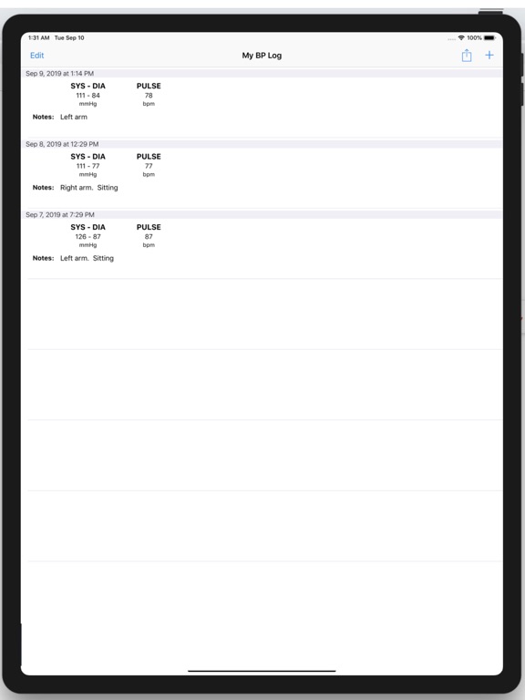 Screenshot #5 pour My Blood Pressure Journal