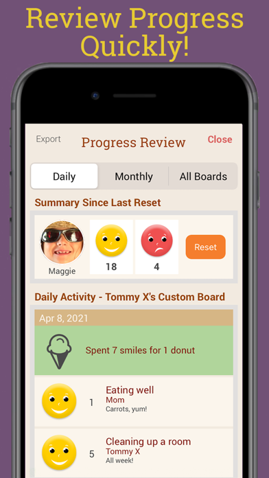 Smiles & Frowns: Rewards Chart Screenshot