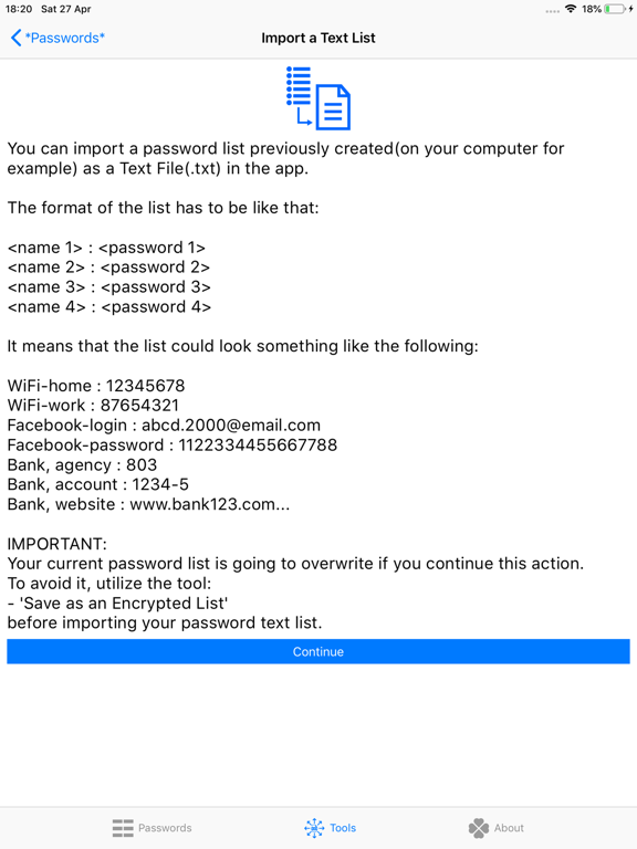 *Passwords* Copy to Paste iPad screenshot 8 - Productivity app