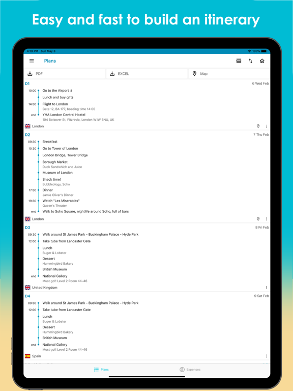 SaveTrip iPad screenshot 5 - Travel app