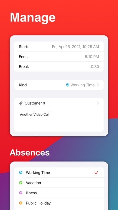 WorkTimes - Hours Tracker Screenshot