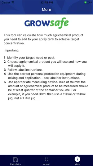 Growsafe Knapsack Spray Calc screenshot 4
