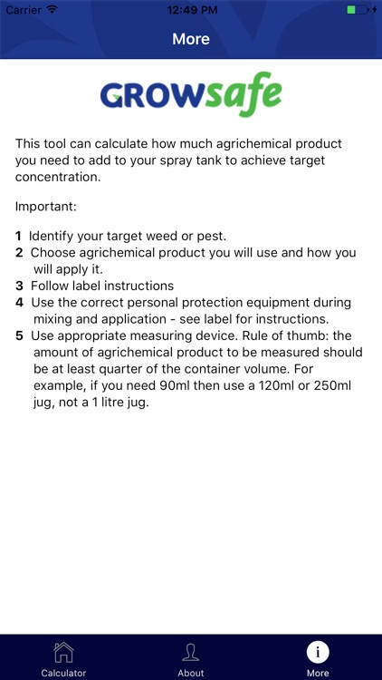 Growsafe Knapsack Spray Calc screenshot-3