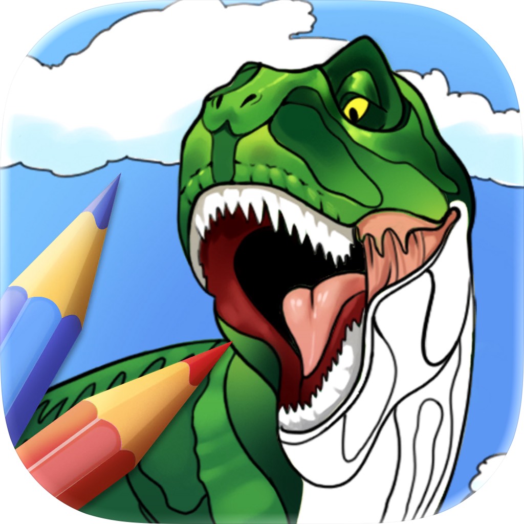 Apple App Store cover for Dino Coloring Game for Kids