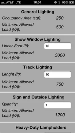 Electrical Load Calculator NEC iPhone image 2