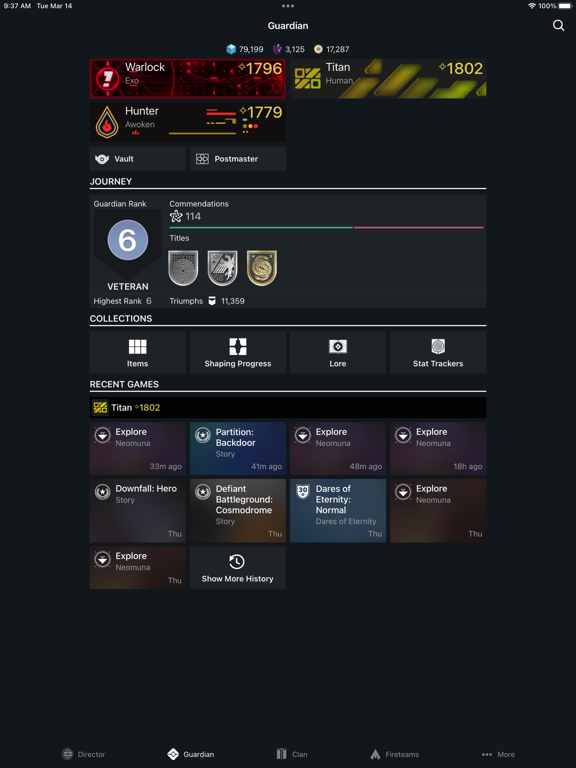 Destiny 2 Companion iPad app afbeelding 3