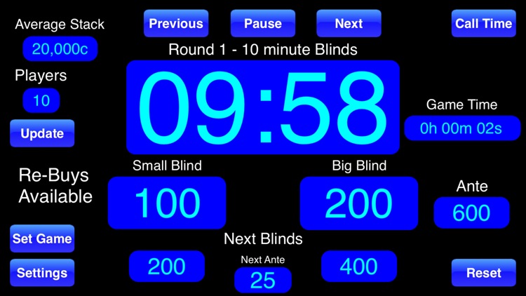 Poker Blinds Timer