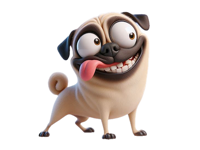 Goofy Pug Stickers