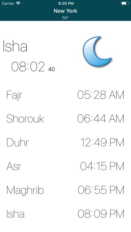 Minimal Islamic Prayer Times
