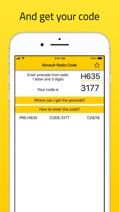 Radio Code for Renault Stereo screenshot 2