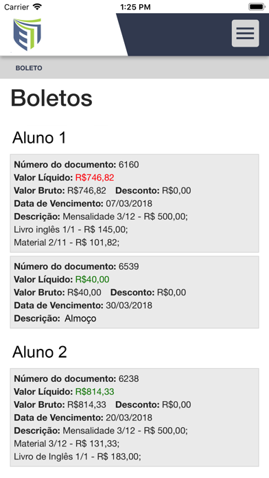 Education1 Pais e Alunos screenshot