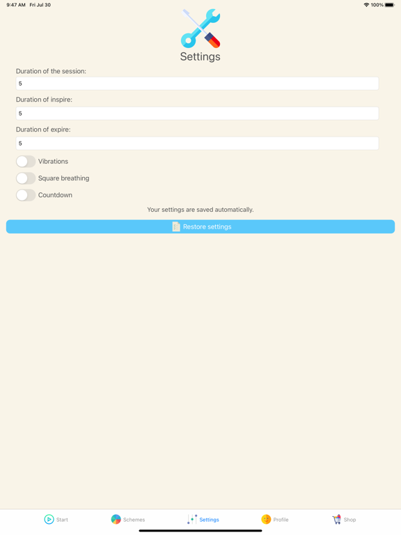 ZenBreath : Find your rythm iPad screenshot 6 - Health & Fitness app