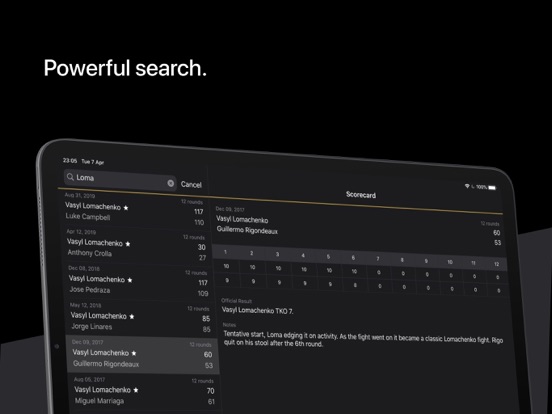 Fight Scores iPad screenshot 5 - Sports app