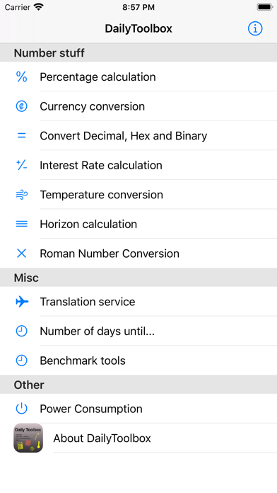 DailyToolbox app screenshot