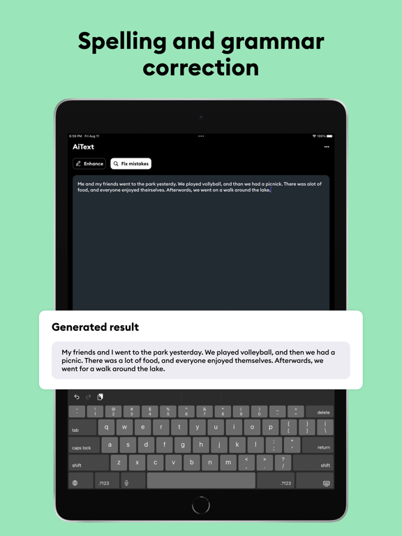 AiText: Grammar & Spell Check iPad screenshot 3 - Reference app
