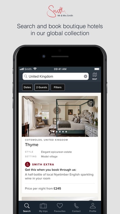 Mr & Mrs Smith boutique hotels Screenshot