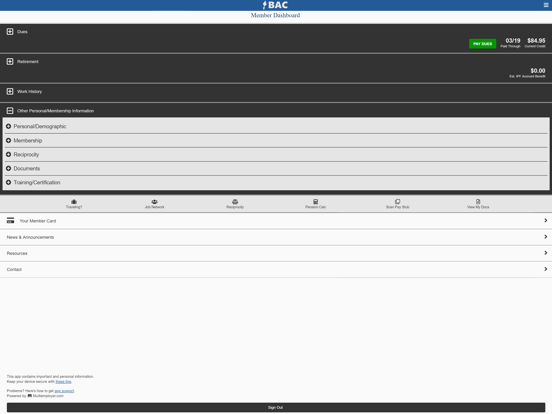 BACMobile iPad screenshot